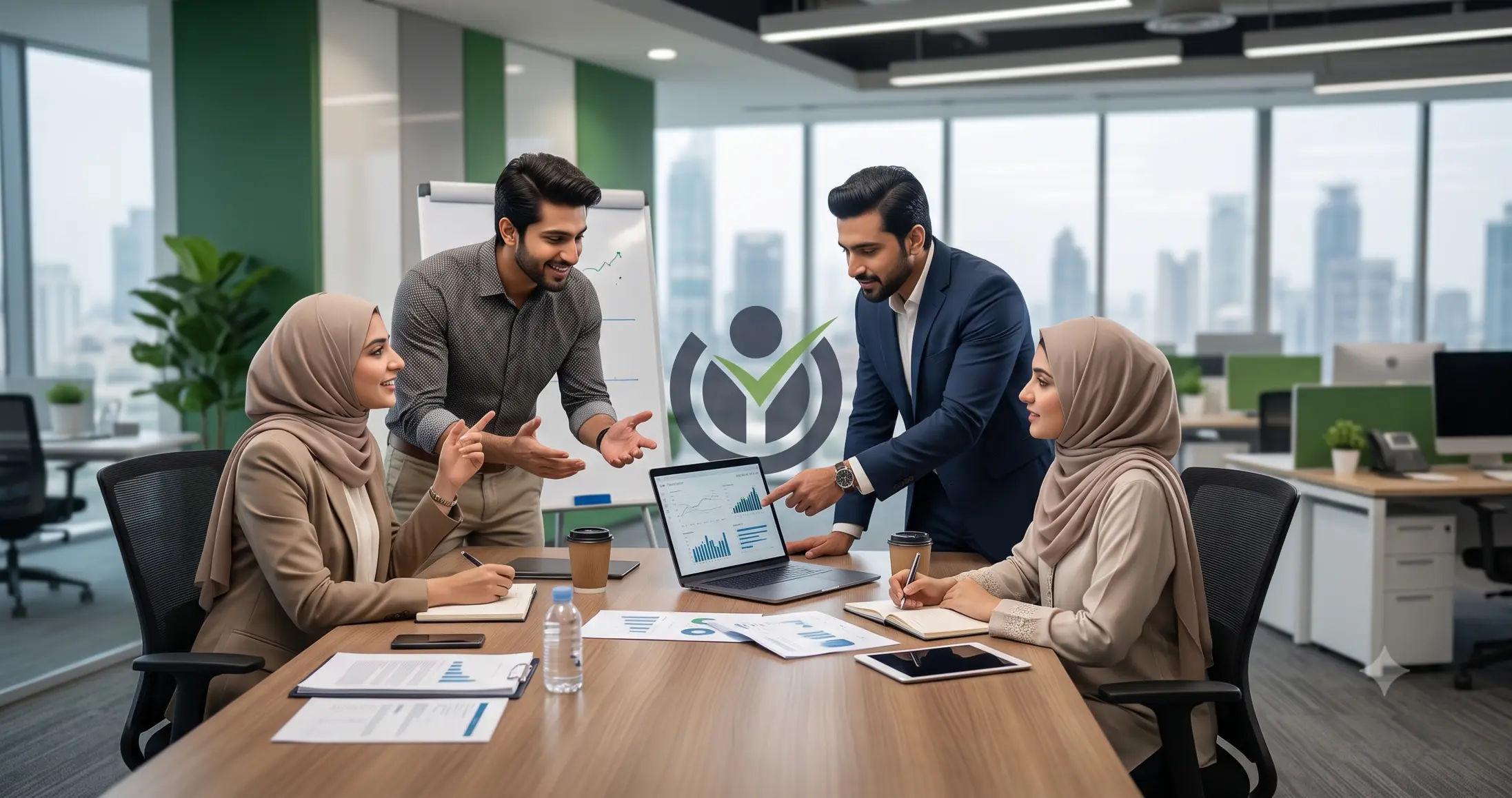 Startup founders collaborating with Hicruit recruitment consultants to build a high-performing team in Pakistan