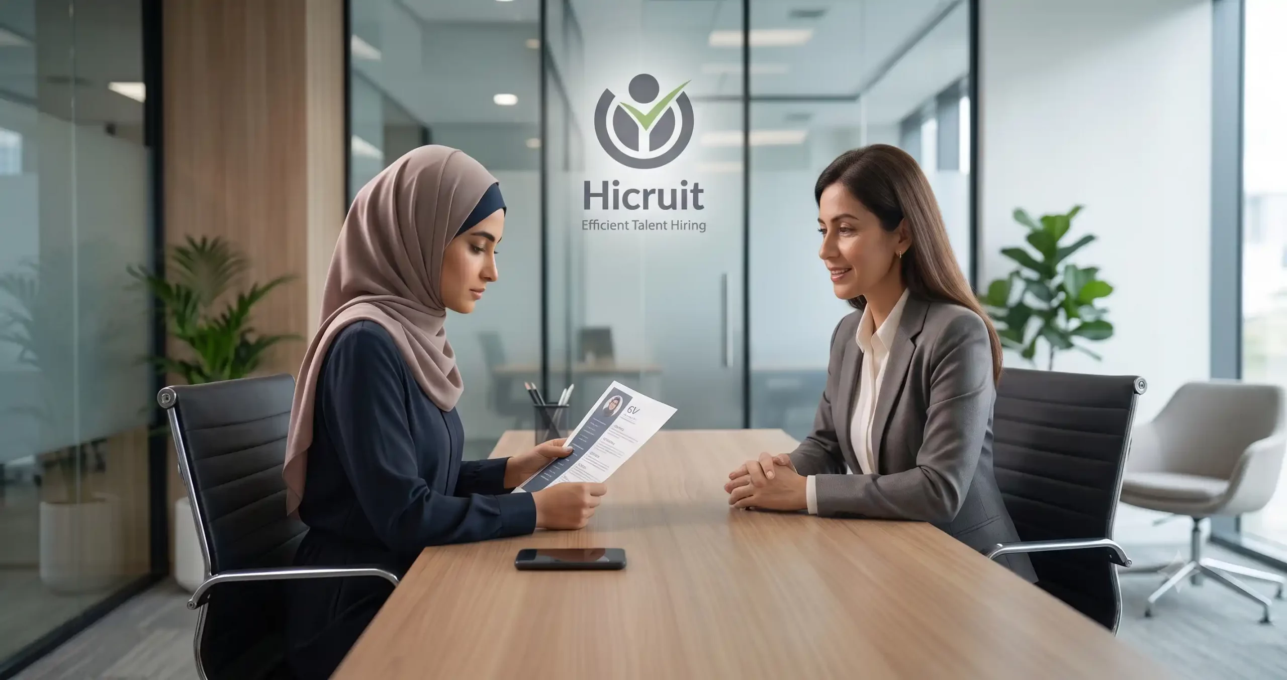 Professional candidate explaining an employment gap on a CV during a job interview