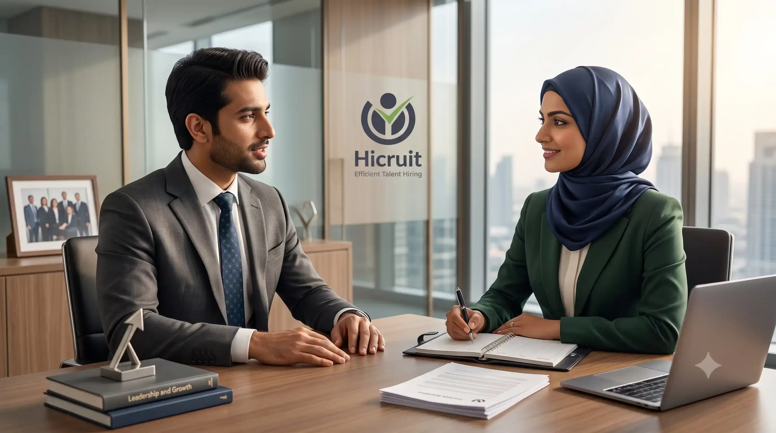 Candidate asking thoughtful questions to an interviewer during a professional job interview