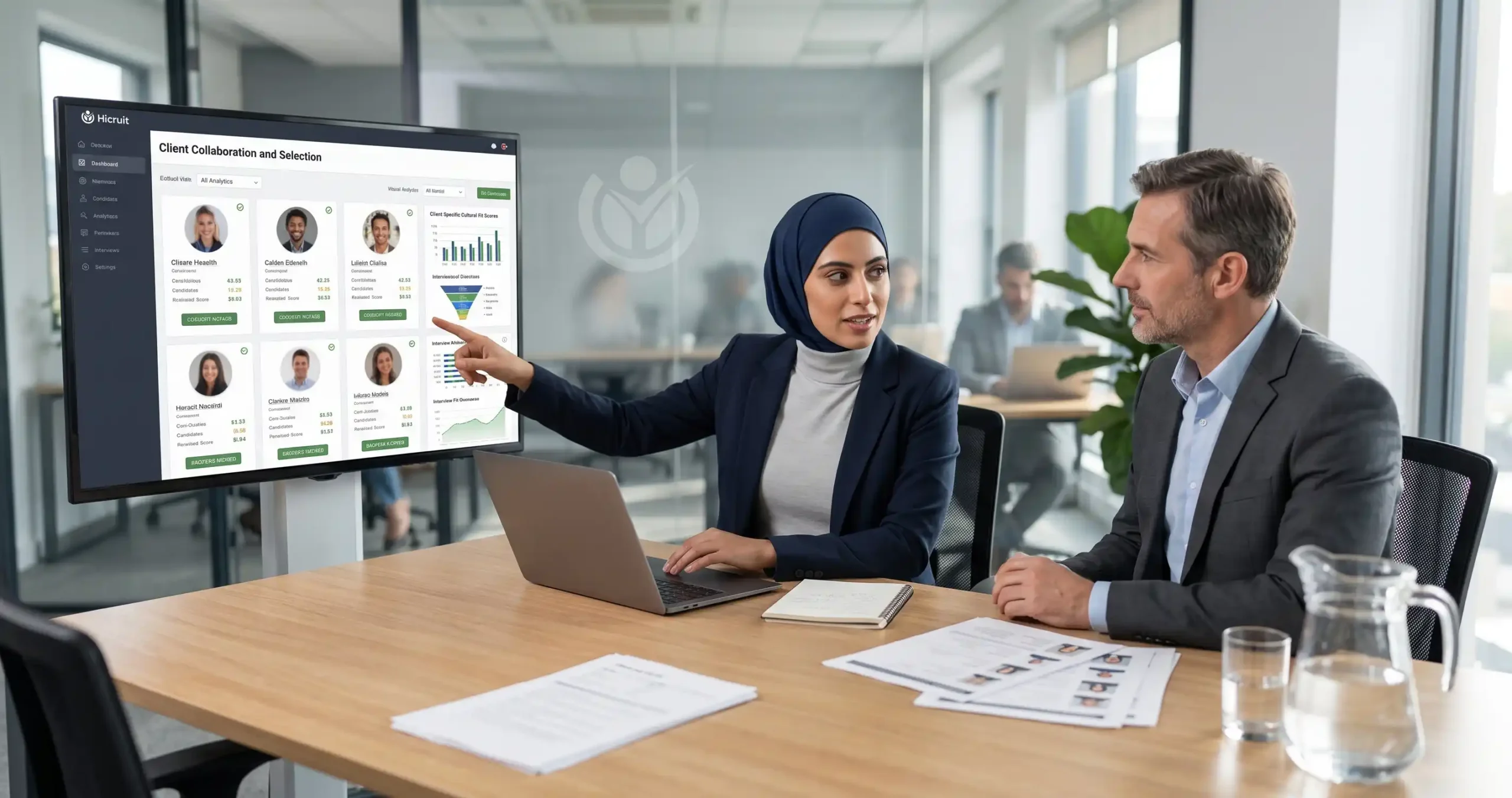 Recruitment agency consultant reviewing qualified candidates for a hard-to-fill position